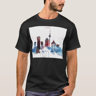 Madrid Spain Skyline Watercolor T-Shirt