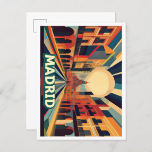 Madrid Spain Travel artistic colourful Postcard