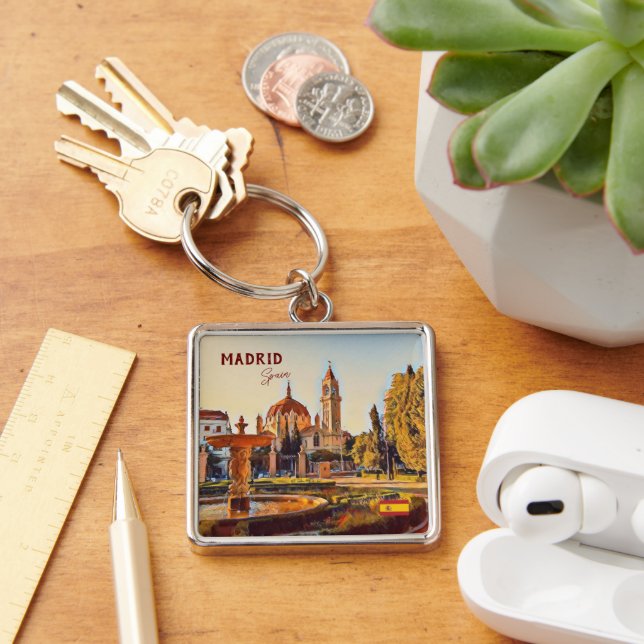 Madrid Spain Travel landscape souvenir Key Ring (Desk)