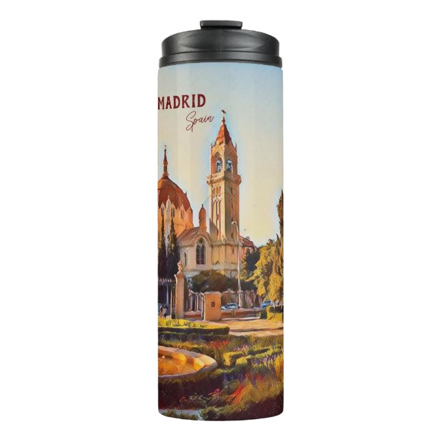 Madrid Spain Travel landscape souvenir Thermal Tumbler (Front)