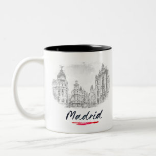 Madrid - Spain - Via Grande Two-Tone Coffee Mug