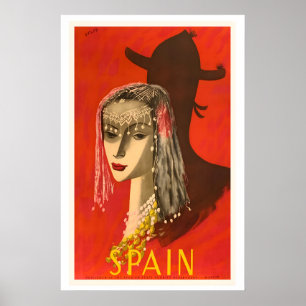 Madrid Spain Vintage Travel Poster