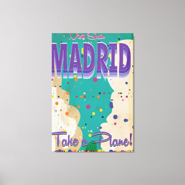Madrid,Spain Vintage vacation Poster Canvas Print (Front)