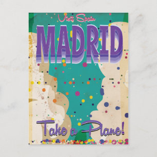Madrid,Spain Vintage vacation Poster Postcard