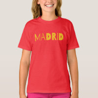 Madrid Spanish city typography logo design.