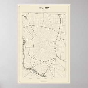 Madrid Street Map Poster