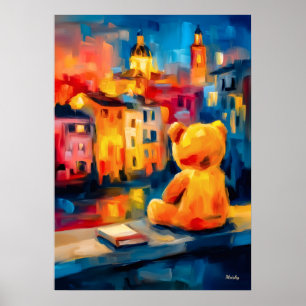 Madrid Teddy Sunset Plaza Skyline Print