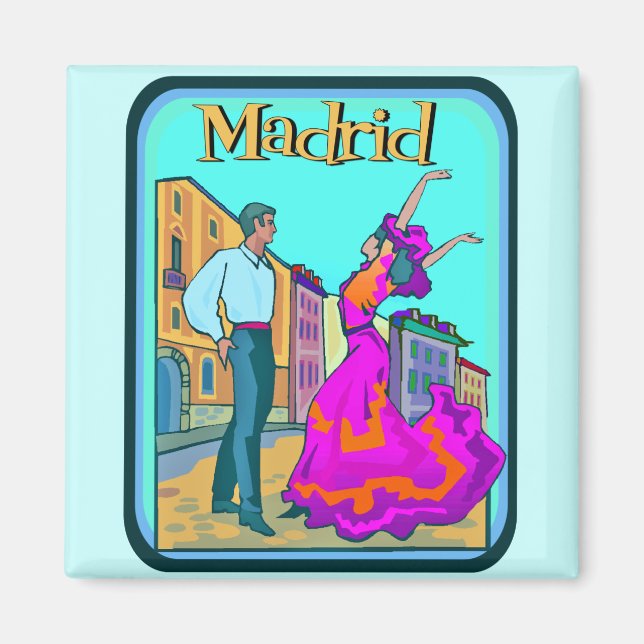 Madrid Travel Poster Magnet (Front)