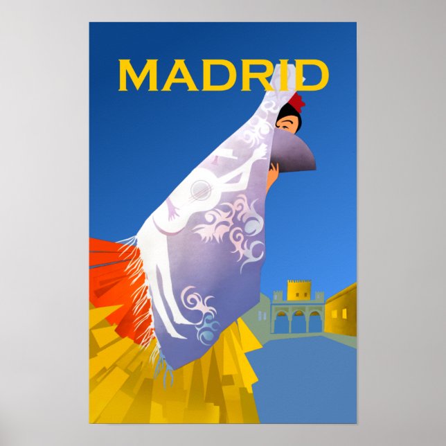 Madrid vintage travel poster. poster (Front)