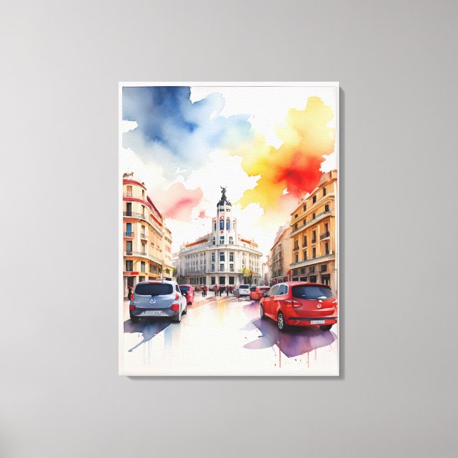 Madrid watercolor art canvas print (Front)