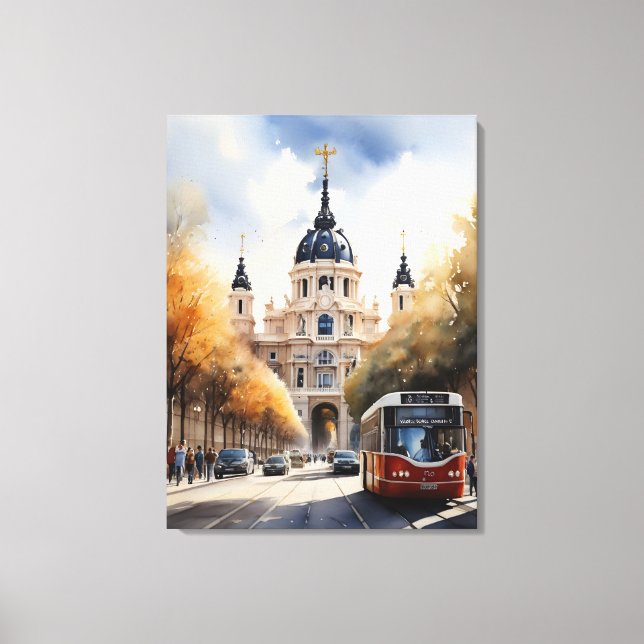 Madrid watercolor art canvas print (Front)