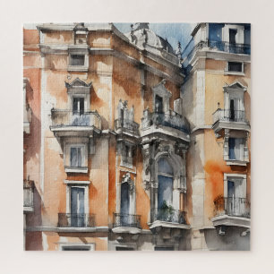 Madrid watercolor art jigsaw puzzle