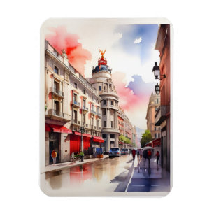 Madrid watercolor art magnet