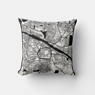 Madurai Tamil Nadu City Map Cushion