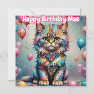 MAE ~ Birthday Card ~ Pink Blue ~