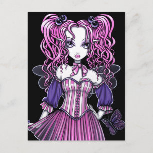 "Maegan" Pink Valentine Fairy Art Postcard