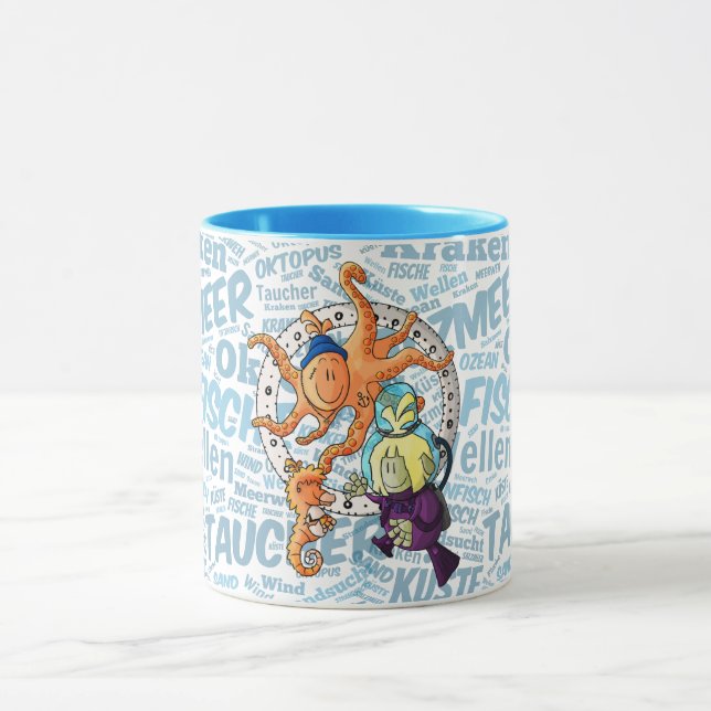 Mael diving under the sea mug (Center)
