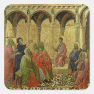 Maesta: Christ Among the Doctors, 1308-11 Square Sticker