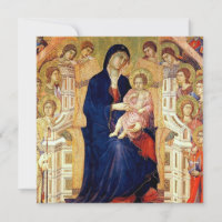 Maestà, detail of Madonna and Child on throne