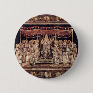 Maestà Madonna Enthroned As The Patron Saint Surr 6 Cm Round Badge