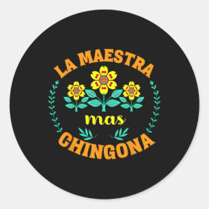 Maestra Bilingue Back To School Spanish Teacher Bi Classic Round Sticker