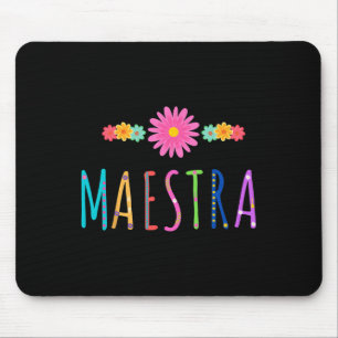 Maestra Cinco De Mayo Spanish Mexican Teacher Back Mouse Pad
