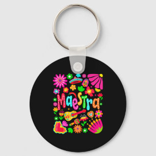 Maestra cinco de mayo spanish mexican teacher boho key ring