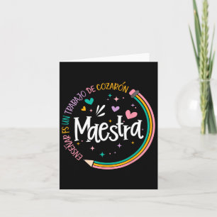 Maestra Spanish Teacher Back To School First Day O Card