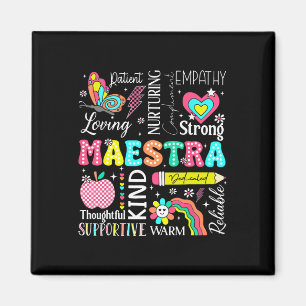 Maestra Spanish Teacher Back To School First Day O Magnet