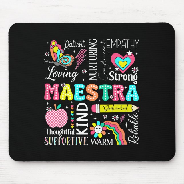 Maestra Spanish Teacher Back To School First Day O Mouse Pad (Front)