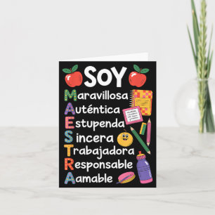 Maestra Spanish Teacher Bilingual Teacher Maestra Card