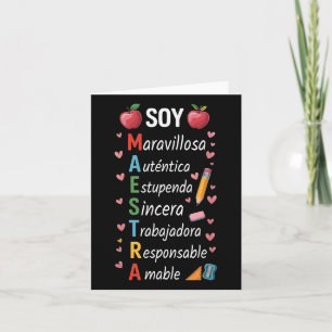 Maestra Spanish Teacher Bilingual Teacher Maestra  Card