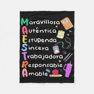Maestra Spanish Teacher Bilingual Teacher Maestra Fleece Blanket