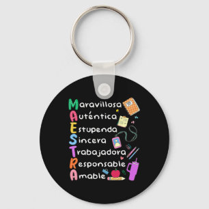 Maestra Spanish Teacher Bilingual Teacher Maestra Key Ring