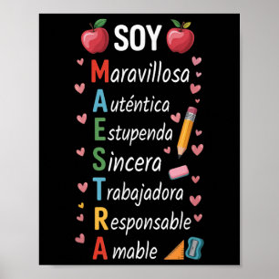 Maestra Spanish Teacher Bilingual Teacher Maestra  Poster