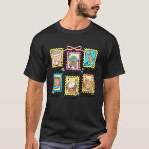 Maestra Spanish Teacher Teach Loves Inspires Stamp T-Shirt