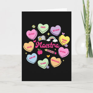 Maestra Valentine's Day Spanish Teacher Conversati Card