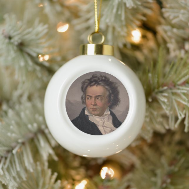 Maestro Ludwig Beethoven Symphony Music Composer  Ceramic Ball Christmas Ornament (Tree)
