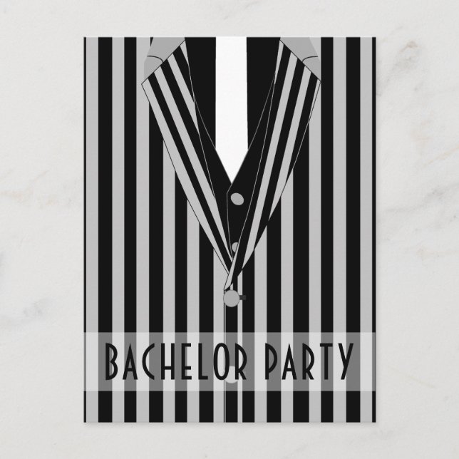 Mafia Suit Bachelor Party Invitation Postcard (Front)