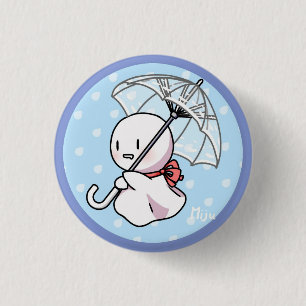 Mafuteru with an umbrella 3 cm round badge