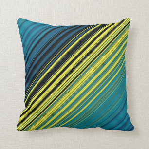 Mag Green Multi Diagonal Stripes Cushion