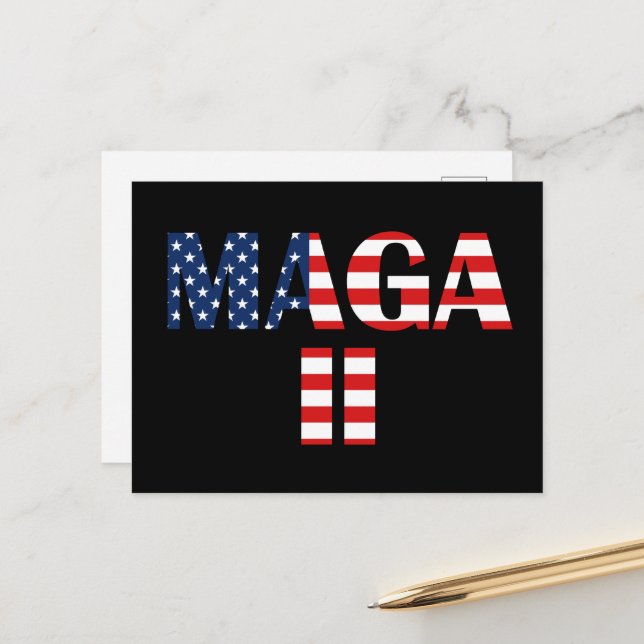 MAGA 2, American Flag Postcard (Front/Back In Situ)