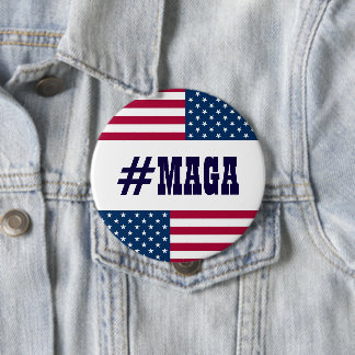 #MAGA-American Flag 10 Cm Round Badge
