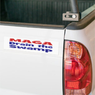 MAGA Drain the Swamp red blue Bumper Sticker