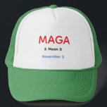 MAGA hat<br><div class="desc">Most Americans Generally Agree. Wearing this hat will save the world.</div>