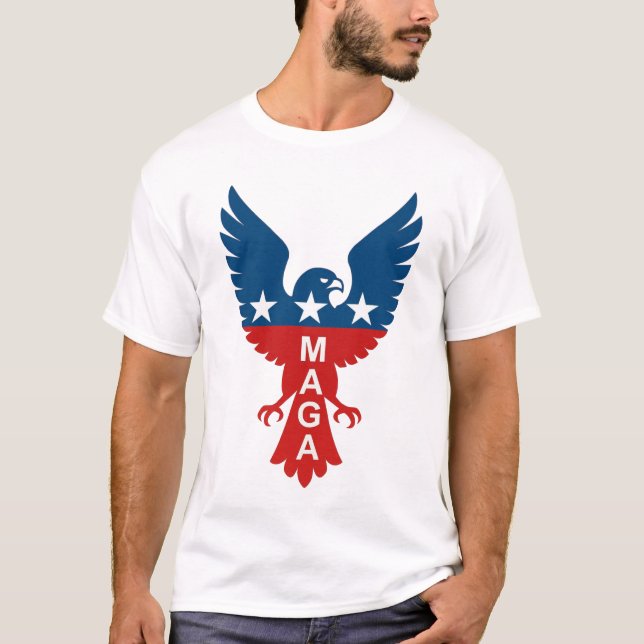 MAGA Hawk Patriotic Emblem T-Shirt (Front)