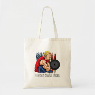 MAGA KING Trump Great MAGA KING Vintage US Flag Tote Bag