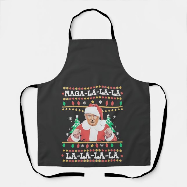 Maga La La La Trump Christmas Inauguration 47th   Apron (Front)