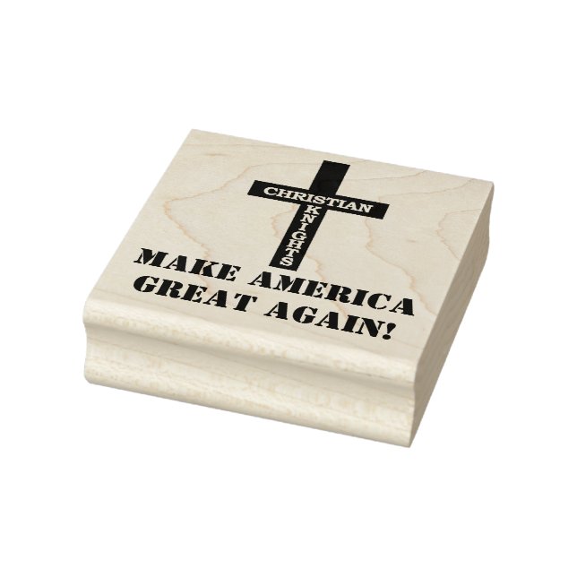MAGA w/ Christian Knights Cross Rubber Stamp (Stamp)