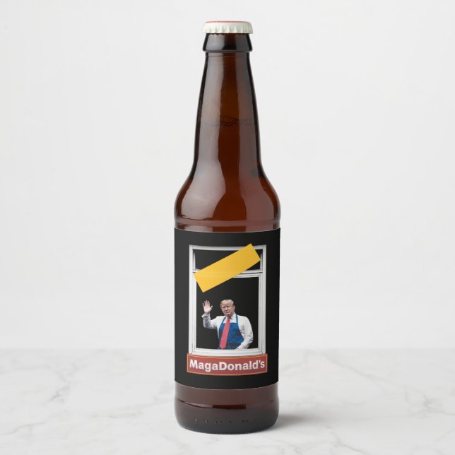 MAGADonald's Trump 2024 Beer Bottle Label (Front)